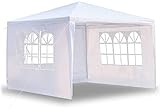 MaxxGarden Pavillon 3x4 m – Gartenzelt - Partyzelt - 12m² - UV Schutz 50+ - Wasserdicht - 4 Seitenteilen - Weiß