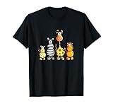 MODARTIS - Lustige Comic Zoo Tiere I Afrika Tiermotiv I Fun Wildtier T-Shirt für Damen & Herren, Schwarz, S