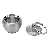 Edelstahl-Schlüsselanhänger-Pillenhalter, Apfelform, Mini, Tragbar, Edelstahl, Metall, Kleine Medizinbox, Versiegeltes Glas, Schlüsselanhänger-Anhäng