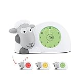 ZAZU Sam The Lamb Uhr – Schlafcoach Uhr und Nachtlicht für Kinder | Bringt Ihrem Kind mit visuellen Indikatoren bei, wann es aufwachen soll | Einstellbare Helligkeit | Automatische Abschaltung (Grau)