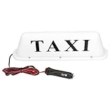 Joyzan Magnetisches Taxi Cab Sign, DC12V Wasserdicht Leuchtschild Topper Universal Auto Birnen Taxi Led Cab Roof Sign Light Licht Shell Topper mit versiegelter Basis(Weiß)