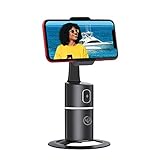 NPO Mobile Phone Holder for Smartphone, 360° Rotatable Face Tracker, No App Required, Selfie Stick, Compatible with Mobile Phones, Holder for iPhone Android, Live Broadcast/Video/Vlog/Selfie (Black)