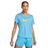 Nike Damen W NK ONE DF SWSH HBR SS T-Shirt, Baltic Blue, M