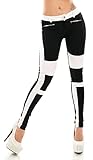 Trendstylez Damen Bicolor Slim Fit Stretch Röhren Skinny Jeans zweifarbig schwarz weiß H3392 Größe 40, 29942293, 40