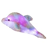 Süßes Delfin Plüschtier,Leuchtend Gefülltes Plüsch Kissen mit LED Licht Dekokissen Weiches Kissen Puppe für Kinder,Kuscheltier Stofftier Delfin Plüsch Spielzeug für Weihnachten Geburtstag Geschenk