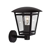 BRILLIANT Lampe Riley Außenwandleuchte stehend schwarz | 1x A60, E27, 40W, geeignet für Normallampen (nicht enthalten) | Skala A++ bis E | IP-Schutzart: 44 - spritzwassergeschü