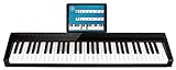 FunKey SP-561 Easy-Piano - Keyboard mit 61 Tasten in Standardgröße - Anschlagdynamik - Integrierter 2200 mAh-Akku - USB, MIDI & Bluetooth - Inklusive Tasche & Sustain-Pedal - Schw