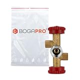 BOGAPRO Doppelabzweigventil für Propangasflaschen, Abzweigventil für 2 Gasgeräte für Gasflasche mit max 11kg Polyb