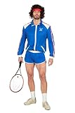Wilbers & Wilbers 80er Jahre Tennisstar Retro Trainingsanzug Tennisspieler 80`s McEnroe Trash Herren-Kostüm, Größe:50