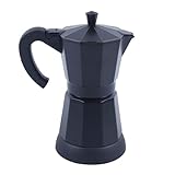 Begoniape Elektrisch Kaffeekocher, 6 Tassen 300ml Kaffeemaschine Espressokocher, Aluminium Induktion Kaffeekanne mit Kaffeepad-Unterlage Schw