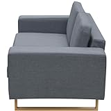 [Finlon Sofa] Hellgraues 2-Sitzer-Stoffsofa – bequemes und stilvolles graues Stoffsofa für das Wohnzimmer-G