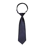 Jungen Mädchen Handgemacht Vorgebunden Krawatte - Einstellbar Schule Krawatten Satin Plain farbige formale Krawatte für Jungen Mädchen Hochzeits Schuluniform (Navy blau, 36 cm(Alter 5-10))