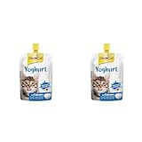 GimCat Yoghurt - Katzensnack aus echter laktosereduzierter Vollmilch mit Calcium für gesunde Knochen - 1 Beutel (1 x 150 g) (Packung mit 2)