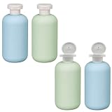 Auswalar 4 Stück 200 ml Flip Cap Shampoo Duschgel-Flaschen, leer, nachfüllbar, Reisegröße, Sub-Paket, Quetschflaschen, Kunststoffflaschen, Duschgel-Flasche für Reisen, Lotion, Shampoo, Körperw