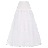 Unterrock Damen weiß Reifrock a Linie Petticoat für Rockabilly Kleid M CL421-2