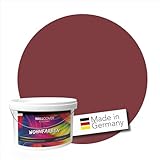 WALLCOVER Colors Wandfarbe Rot 5 L für Innen dunkel Innenfarbe Matt | Profi Innenwandfarbe Napoli 4F in Premium Qualität | weitere Größ