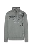 Camp David Stone Washed Troyer-Pullover mit Tapes Medium Khaki L