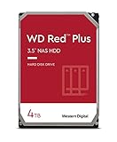 WD Red Plus interne Festplatte NAS 4 TB (3,5'', Datenübertragung bis 175 MB/s, Workload 180 TB/Jahr, 5.400 U/min, 128 MB Cache, 8 Bays) R
