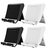 JCKD 4Stück Desk Top Adjustable and Folding Plastic Stand for 6-11 Inch Tablet Stand Compatible with iPhone 12 Pro MAX 11 XS XR X Samsung Galaxy Note 20 S20 Air Mini Android All Smartp