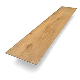 Bodenglück Klebevinyl ''Eiche Memmert'' Braun | Klebe Vinyl natürliche Holzoptik | 1219 x 228 x 2,5 mm | Paketpreis für 3,34m² | sehr Fußwarm, minimale Aufbauhöhe, für Fußbodenheizung, w