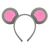 Oblique Unique® Haarreifen Maus Ohren Mäuschen Haarreif für Fasching Karneval Motto Party Kostü