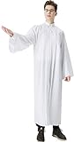IvyRobes Chor Klerus Chorrobe Priester Robe Taufen Kostüm Herren Damen Unisex Erwachsene Abschluss Talar Weiß XL 57(180cm - 186cm)