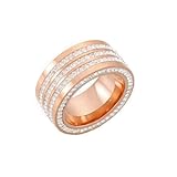 Eheringe Edelstahl, Verlobungsring Rosegold 11mm Ring mit Zirkonia Größe 54 (17.2) Damen Schmuck für Geburtstag