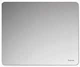 Hama Metall Mousepad (aus Aluminium, elegante Alu Mausunterlage für Laser-/optische Maus, rutschfest, hart, dünn, abwischbar, 22 x 0,3 x 18 cm)