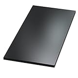 AUPROTEC Tischplatte 19mm schwarz 500 x 500 mm Holzplatte melaminharzbeschichtet Spanplatte mit Umleimer ABS Kante Auswahl: 50 x 50