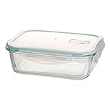 VALCLA Frischhaltedosen Hitzebeständige Mikrowellen-Glasbox, transparente Crisper-Box, versiegelte Kühlschrank-Aufbewahrungsbox, Glasschüssel Organizer Kühlschrank (Color : Clear, Size : 1040mlA)