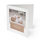 (100 x) Geburtskarten Danksagungskarten Geburt Baby Karte Dankeskarte Mädchen Jungen - Beig