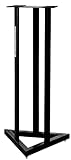 Pronomic SCS-20 Stativ für Studio Monitor Ständer (Höhe: 90 cm, Dreiecksbasis, Gummifüße, Dornenfüße/Spikes, Sicherheitssplint, Stahl, Trägerplatte mit Gummistreifen) Schwarz pulverb