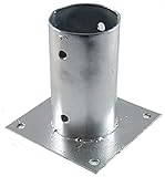 Aufschraubhülse 150mm Pfostenträger Bodenhülse Verzinkt als Bodenhülse auf Beton oder festen Untergrund für Zaunträger Hülse Bodenplatte Anker (rund Ø 80 mm)