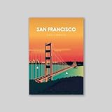 Kawaink San Francisco Sunset City Poster 11.7 x 16.5 inches Full Desig