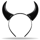 Hatstar Teufelshörner Haarreif schwarz | Vampir Teufelsohren Devil Ears für Kostüm Party | Kopfschmuck für Damen, Herren & Kinder | Haarschmuck zu Halloween, Fasching &