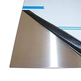 B&T Metall Edelstahl V2A Blech-Zuschnitt geschliffen K240, foliert | 1,5 mm stark | Größe 10 x 40 cm (100 x 400 mm)