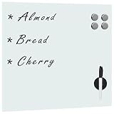 Gecheer Magnettafel Wandmontage Glas 50x50 cm, Magnetisches Whiteboard Magnettafel für Büro Homeoffice S