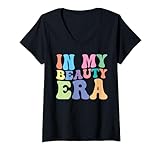Schönheit Retro Vintage Groovy In Meiner Schönheit Ära - Lustige Schönheit T-Shirt mit V