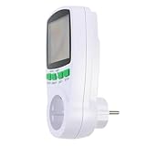 NUOBESTY Digitales Wattmeter für Eu Steckdosen LCD Spannungsmesser zur Überwachung von Stromverbrauch und Zubehör zur Energieanalyse mit Einfachem Desig