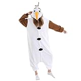 SIYUE Relaxo Kostüm Olaf Onesie Jumpsuit Tier Relax Kostuem Damen Herren Pyjama Fasching Halloween Schlafanzug Cosplay Erwachsene Karneval Einteiler M