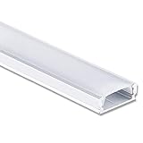 INNOVATE® LED Profil Aluminium 2 Meter - Aluprofil für LED Stripes/Stripe/Strip/Streifen Abmessung: 2000mm x 17mm x 7mm ALU L