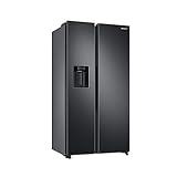 Samsung Side-by-Side-Kühlschrank mit Gefrierfach, 178 cm, 635 l, AI Energy Mode, Wasser- und Eisspender, No Frost+, Premium Black Steel, RS6GA884CB1/EG