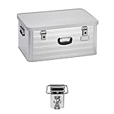 Enders Alubox 80 L mit Schloss Set - Aluminium Box 1 mm Wandstärke, spritzwasserdicht, stapelbar - Alukiste, Metallkiste, Metallbox mit Deckel - verwendbar als Transportbox, Werkzeugkiste, Lagerbox