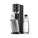 SodaStream Wassersprudler DUO Umsteiger ohne CO2-Zylinder, 1x 1L Glasflasche und 1x 1L spülmaschinenfeste Kunststoff-Flasche, Höhe: 44cm, Farbe: Titan, 19,1x36,6x44,5