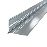Kiesfangleiste Aluminium 2,5m, Kiesleiste mit Tropfkante 50x70mm, 1 Stück Silber, Lochblech Aluminium, Abschlussleiste für Terrasse und Balkon geeig
