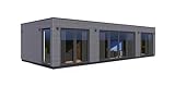Gartenhaus isoliert (SIP - Strukturelle Isolierplatten) W 450 x L 10500 x H 250 cm/Modern Grau G