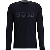BOSS Herren Togn 3 T-Shirt aus Stretch-Baumwolle mit verspiegeltem Logo Dunkelblau M