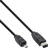 InLine 34642 FireWire Kabel, IEEE1394 4pol Stecker zu 6pol Stecker, schwarz, 1,8