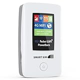 SmartSim 4G LTE WiFi Mobiler Hotspot, lokaler US- & internationaler WLAN-Router, tragbarer WLAN-Hotspot für Reisen, 6000 mAh Akku-Taschenwi-Gerät, Daten-SIM-Karte enthalten, kein Vertrag