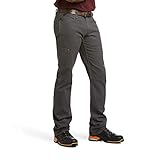 ARIAT Men's M4 Relaxed DuraStretch Made Tough Stackable Straight Leg Pant, Rebar Gray, 46W x 32L